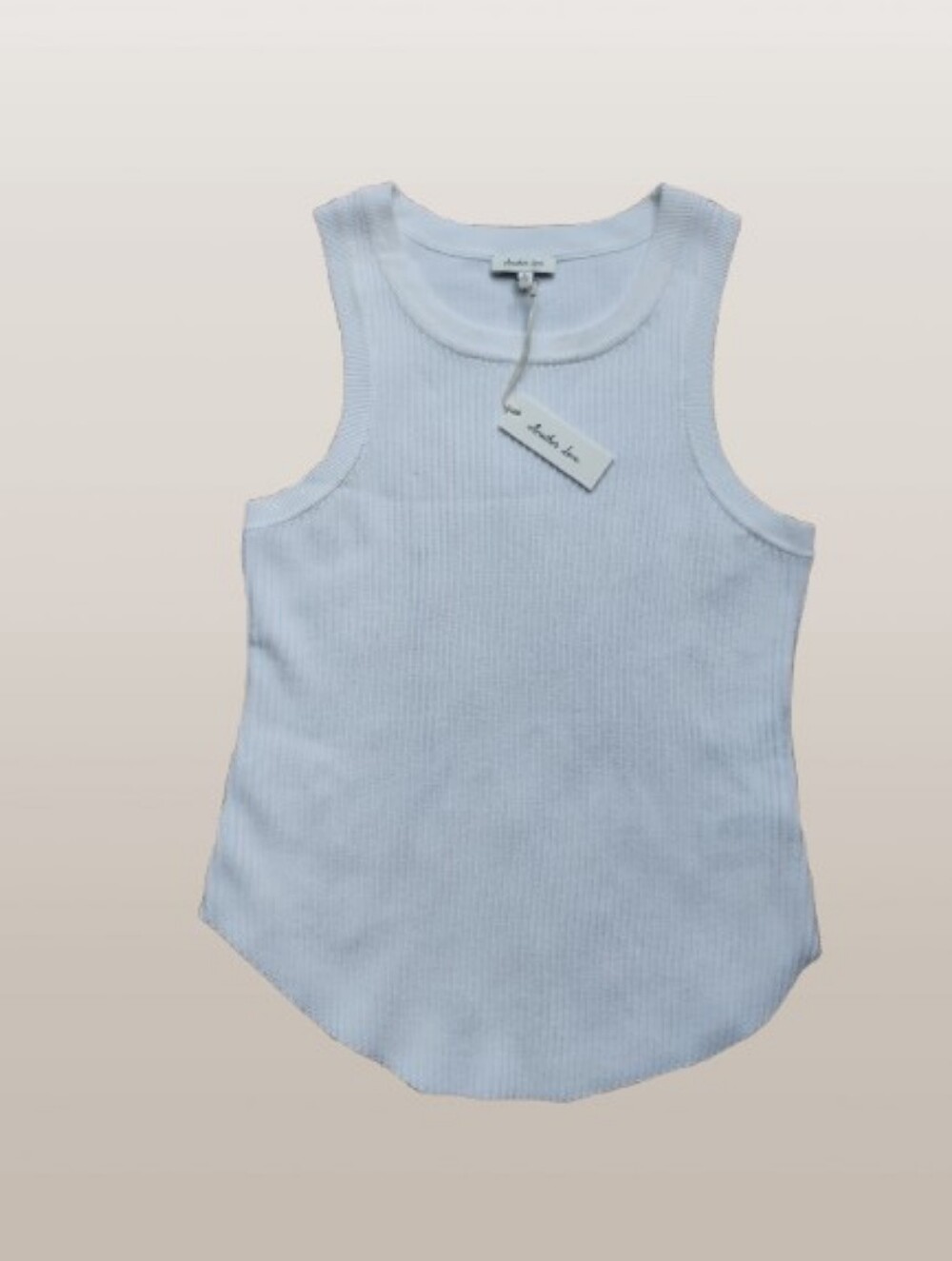 NWT Another Love NWT White Thick Ribbed Knit Tank Top Size Large